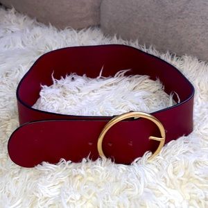 Cherry red genuine leather Gerard Darel belt
